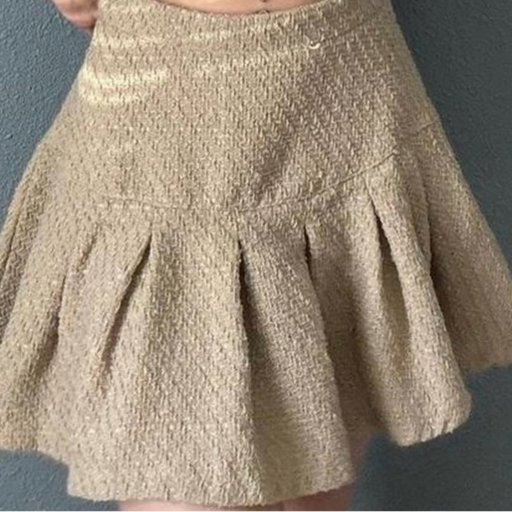 NWOT KENDALL + KYLIE Women's Cream and Tan Tweed Skirt Size Large